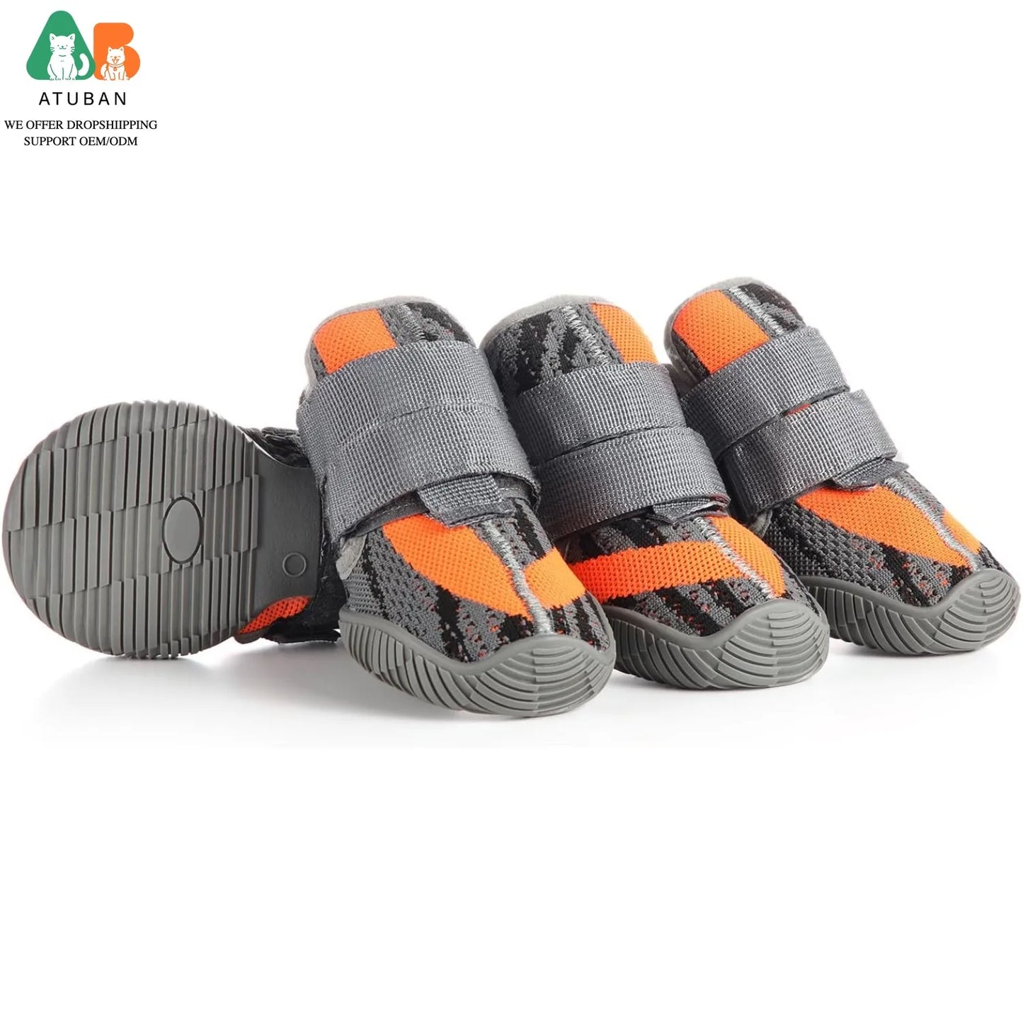Dog Shoes,Mesh Breathable Dog Boots for Walking Running Hiking,Soft Non-Slip Rugged Rubber Sole Dog Booties Adjustable Straps