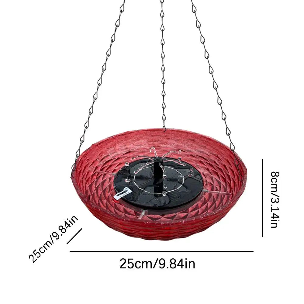Outdoor Bird Bath Hangable Bird Bath Fountains Solar Hummingbird Fountain Bath Bubbler Balcony Bird Bath Bowl For Terrace
