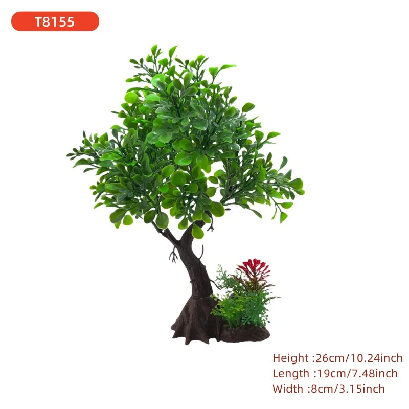 Fish Tank DIY Artificial Aquarium Decor Plants tree Ornament Aquatic Plant Grass Decoration Accessories 26cm/10.24inch
