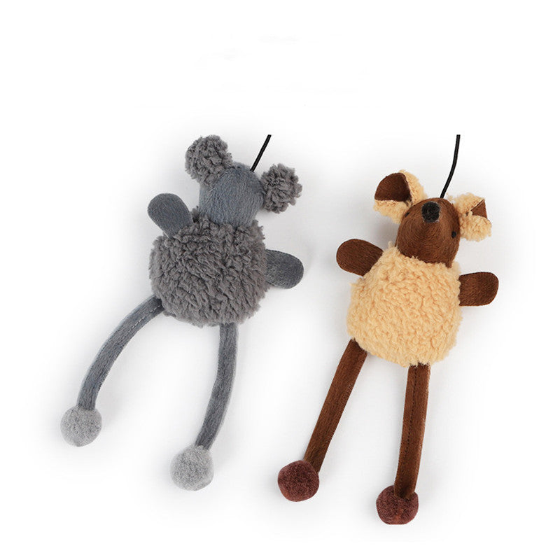 Wooden rod hanging plush mouse funny cat stick