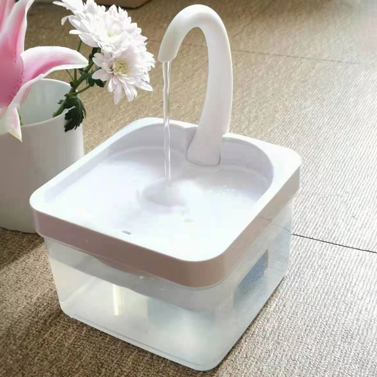 2L Pet Cat Water Fountain USB Automatic Cat Water Dispenser Feeder Bowl LED Light Smart for Dog Drinking Pet Drinking Feeder Activated Carbon Multi-filter Safe