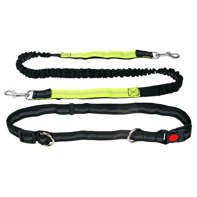 Sports Fitness Reflective Elastic Pet Running Traction Belt