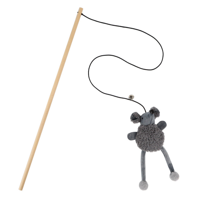 Wooden rod hanging plush mouse funny cat stick