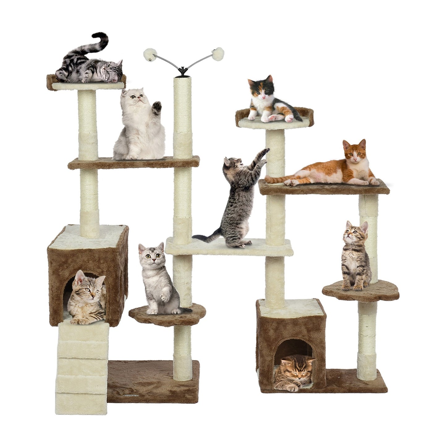 Cat Tower Kittens Pet Play House Cat Activity Tree Condo Scratching Sisal Post