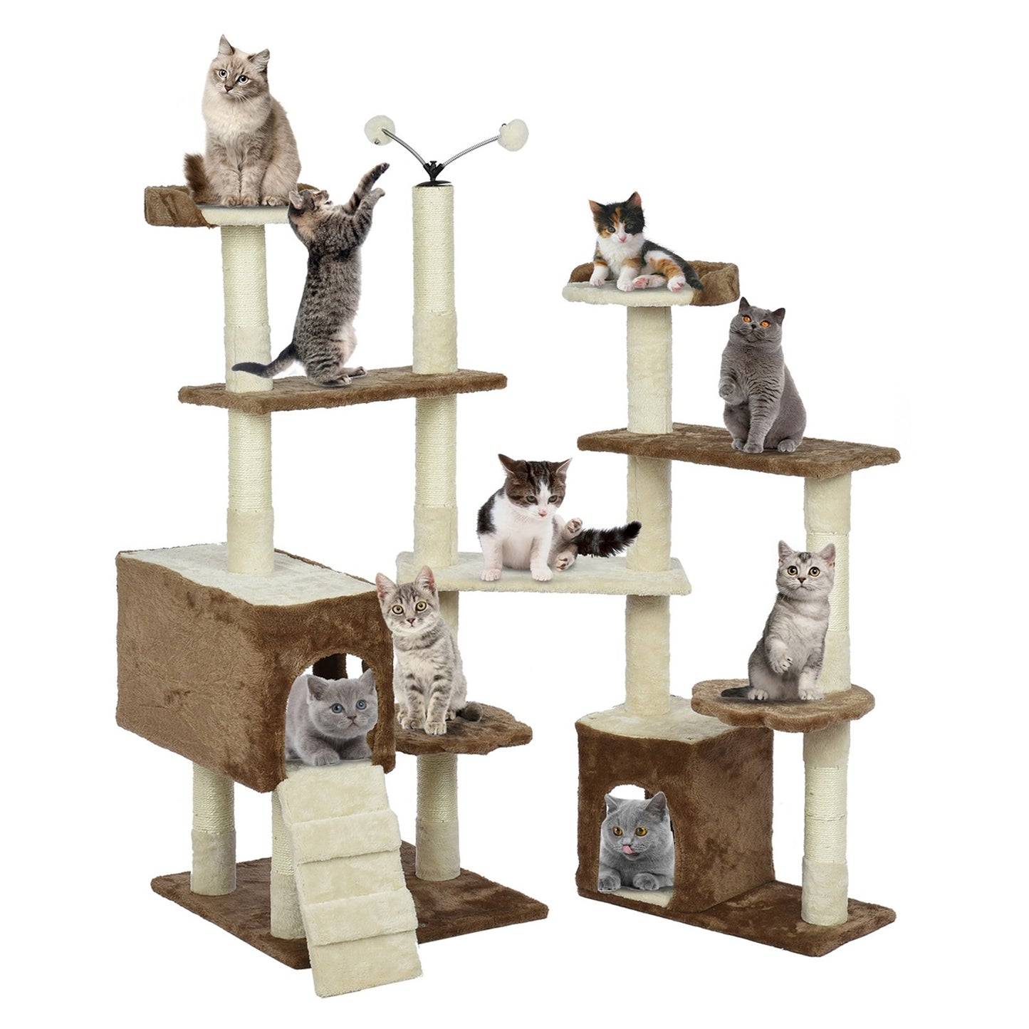 Cat Tower Kittens Pet Play House Cat Activity Tree Condo Scratching Sisal Post
