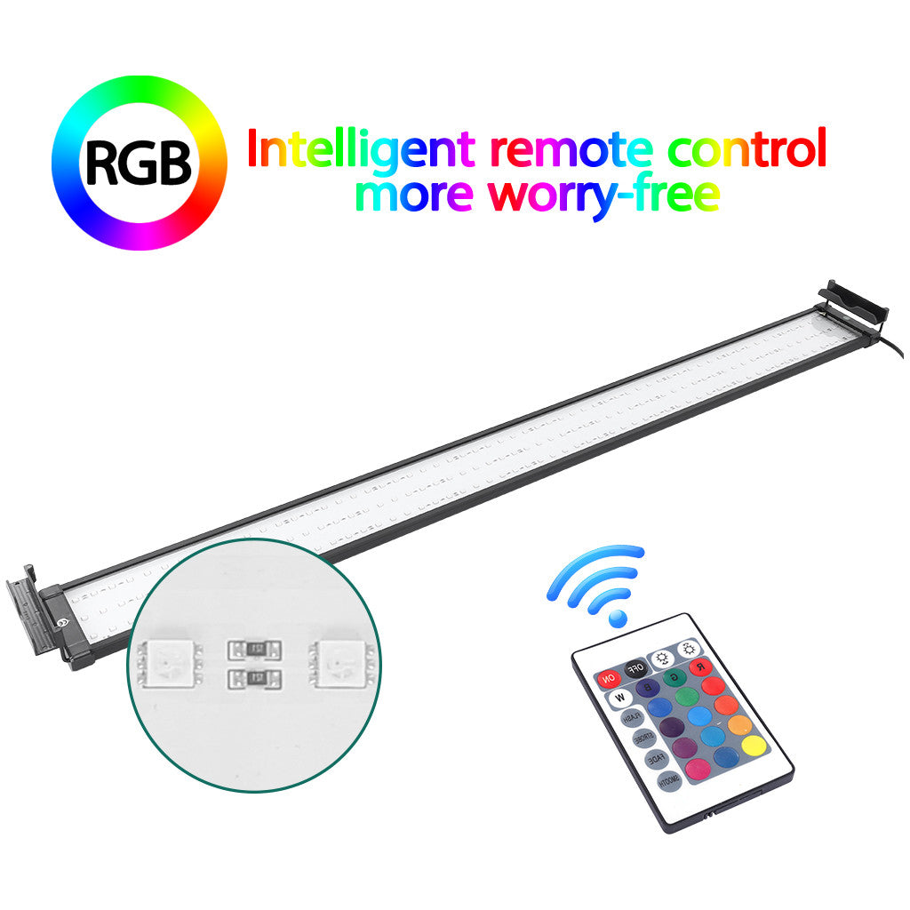Aquarium Hood Lighting Color Changing Remote Controlled Dimmable RGBW LED Light