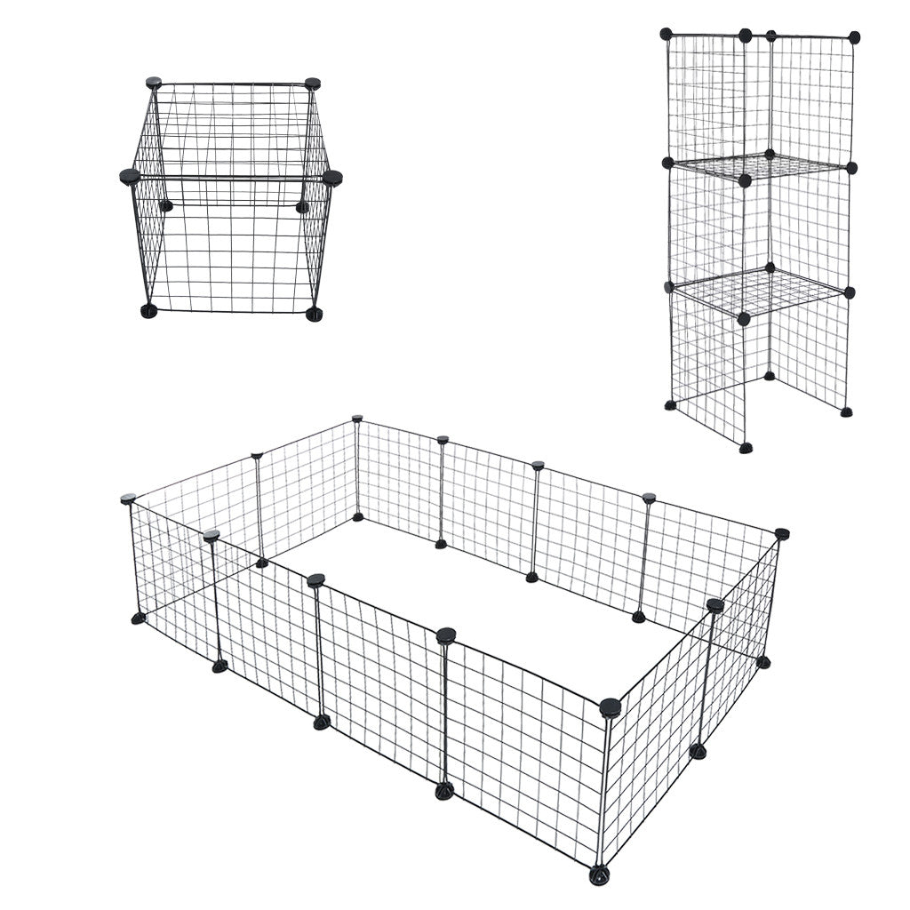 Metal Pet Playpen Dog Kennel Pets Fence Exercise Cage 12 Panels US Stock