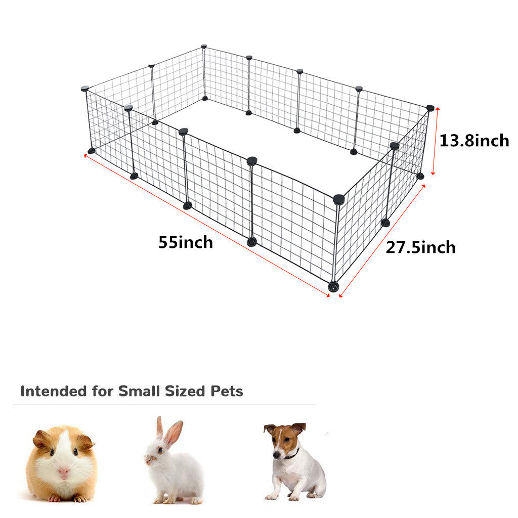 Metal Pet Playpen Dog Kennel Pets Fence Exercise Cage 12 Panels US Stock