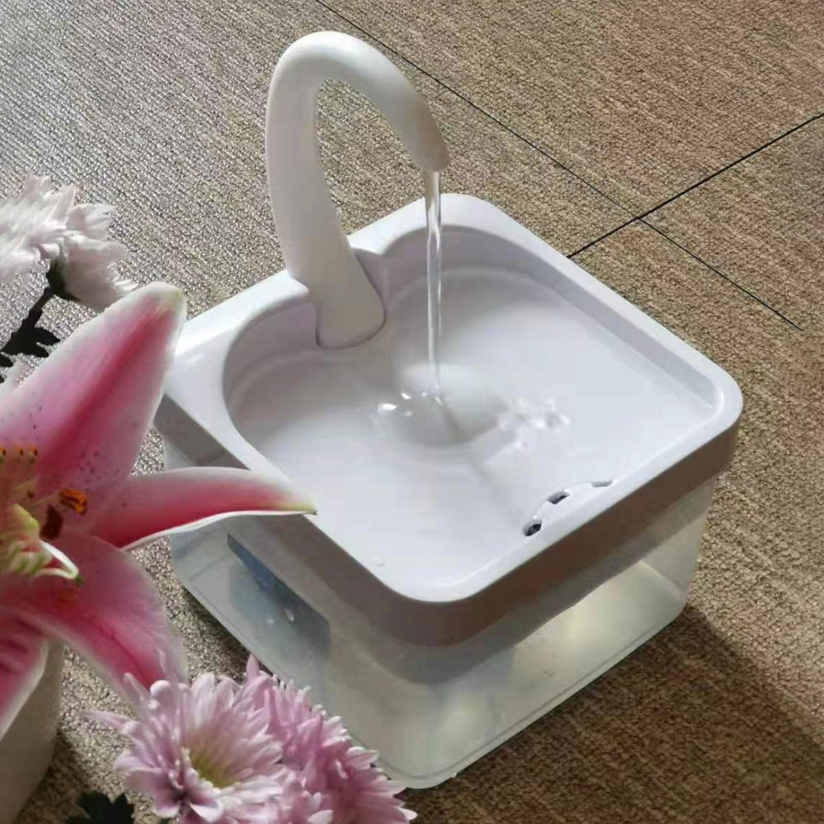 2L Pet Cat Water Fountain USB Automatic Cat Water Dispenser Feeder Bowl LED Light Smart for Dog Drinking Pet Drinking Feeder Activated Carbon Multi-filter Safe