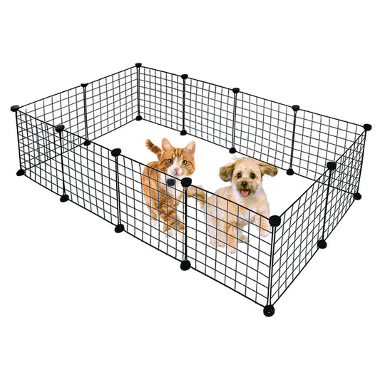Metal Pet Playpen Dog Kennel Pets Fence Exercise Cage 12 Panels US Stock
