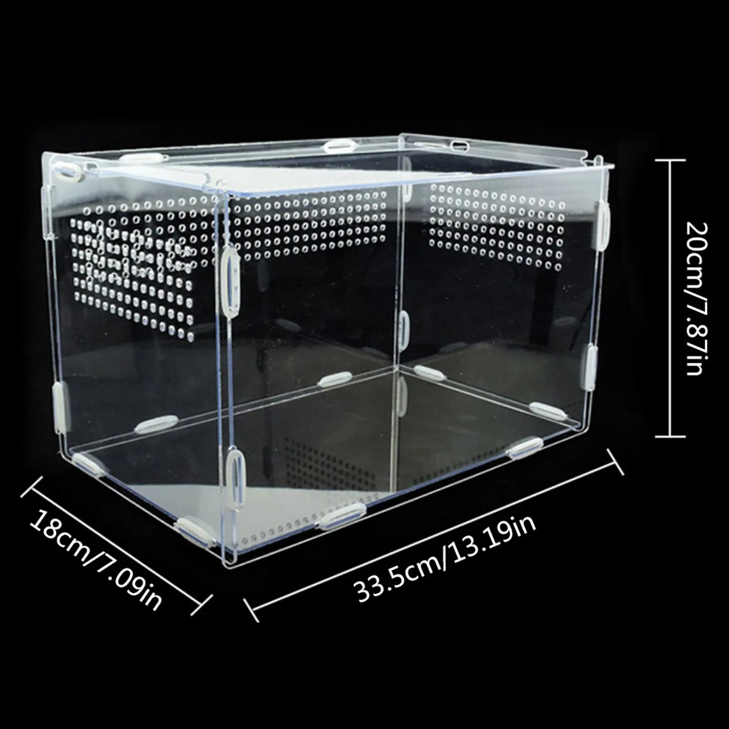 Transparent Reptile Breeding Box Acrylic Feeding Box 360 Degree High Transparent Pet Climbing Terrarium