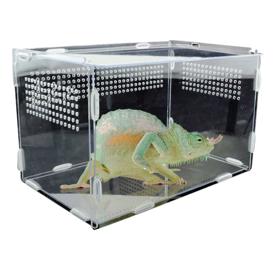 Transparent Reptile Breeding Box Acrylic Feeding Box 360 Degree High Transparent Pet Climbing Terrarium