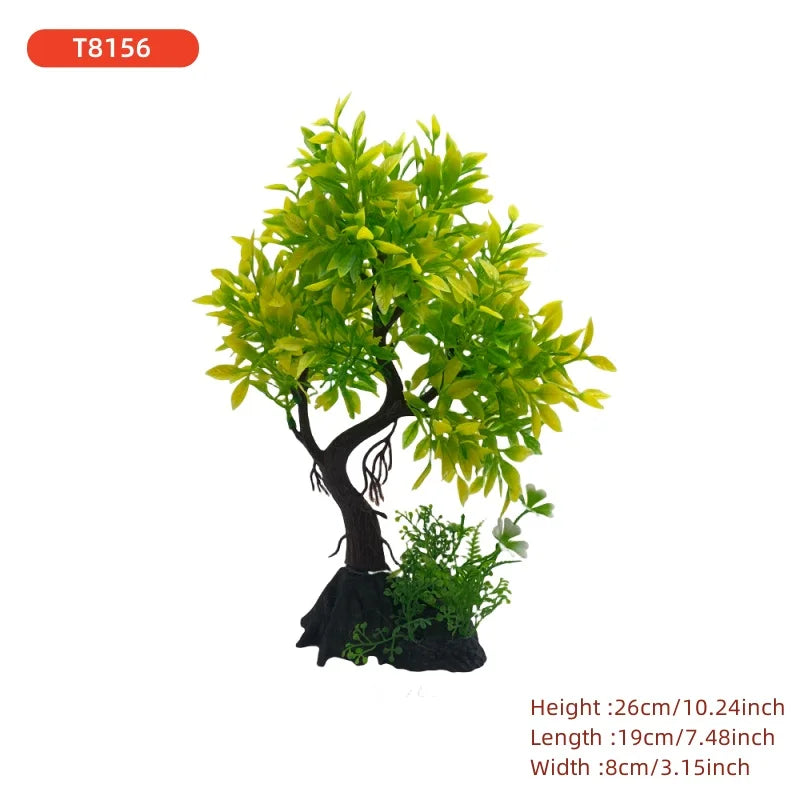 Fish Tank DIY  Artificial Aquarium Decor Plants tree Ornament Aquatic Plant Grass Decoration Accessories 26cm/10.24inch