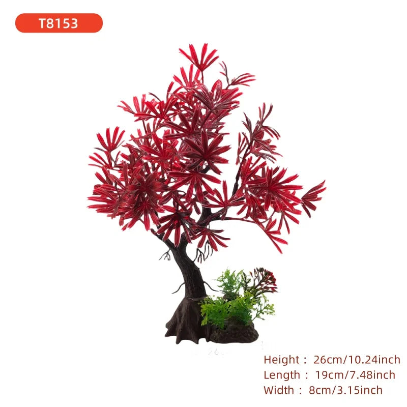 Fish Tank DIY  Artificial Aquarium Decor Plants tree Ornament Aquatic Plant Grass Decoration Accessories 26cm/10.24inch