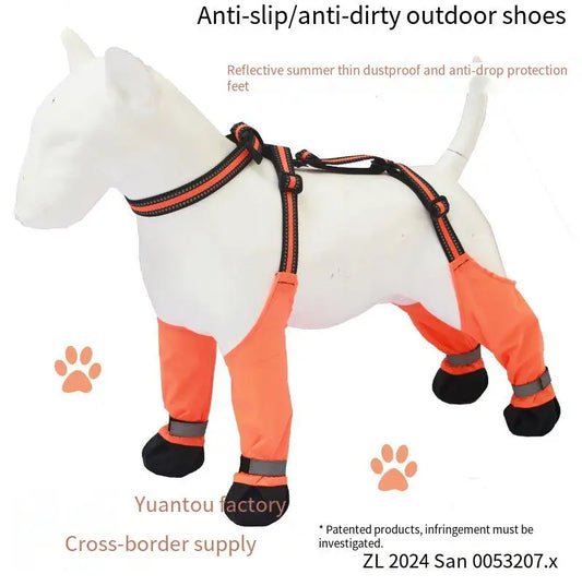 Dog Boots Anti-Dirt Waterproof Pet Paw Shoes Dogs Outdoor Walking Winter Summer All-Season Comfortable Paw Protection Dog Shoes