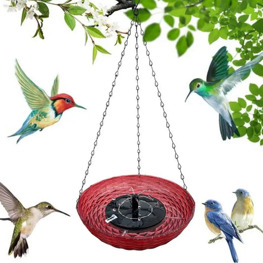 Outdoor Bird Bath Hangable Bird Bath Fountains Solar Hummingbird Fountain Bath Bubbler Balcony Bird Bath Bowl For Terrace