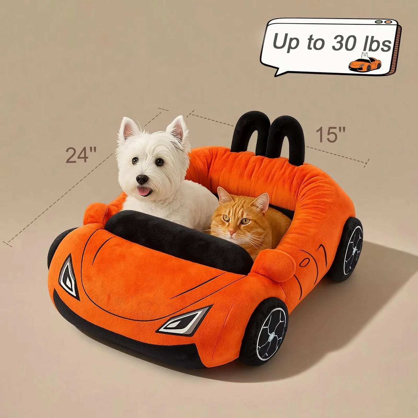 Cute Cat Beds Kitten Bed Soft and Cozy Small Dog Beds with Pillow Washable Pet Mat for Puppy and Kitty Funny Supercar Cat Toys