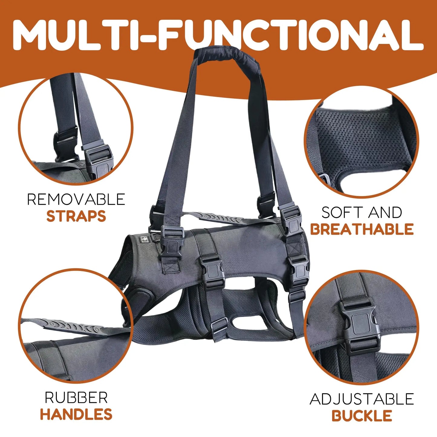 Dog Lift Harness for Large Dog,Full Body Support Sling - Adjustable Handle Recovery Vest for Senior Dogs, Arthritis Joint Injury