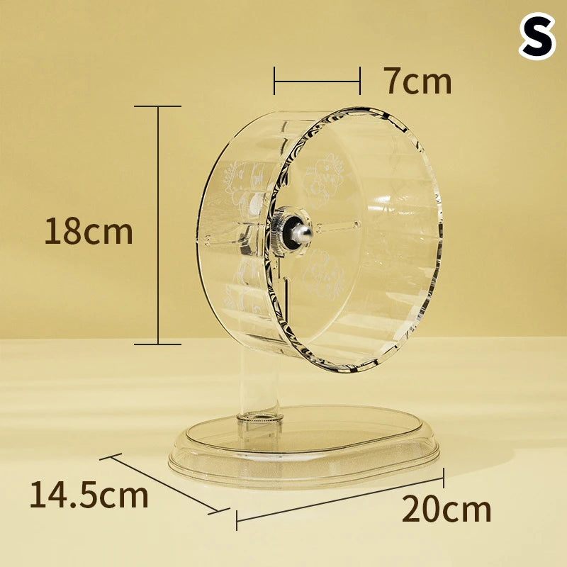 Hamster Cage Wheel Exercise Acrylic Transparent Non Slip Easy Clean with Stand for Small Pets