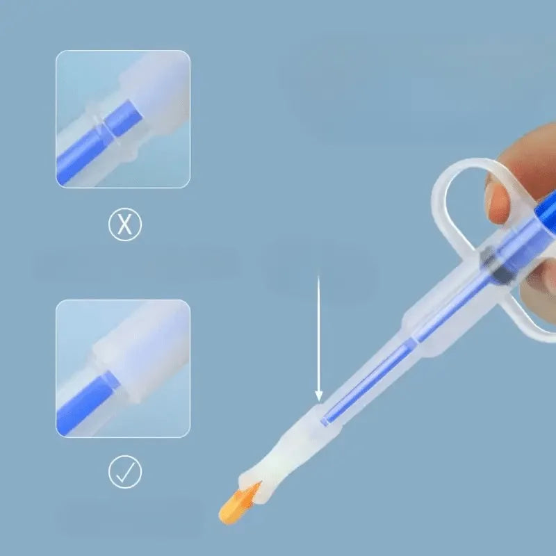 Pet Pill Dispenser Suitable for Cats Dogs Medicine Syringe Oral Tablet Feeder Simple Pet Pill Pusher Includes 2 Soft Tip Options
