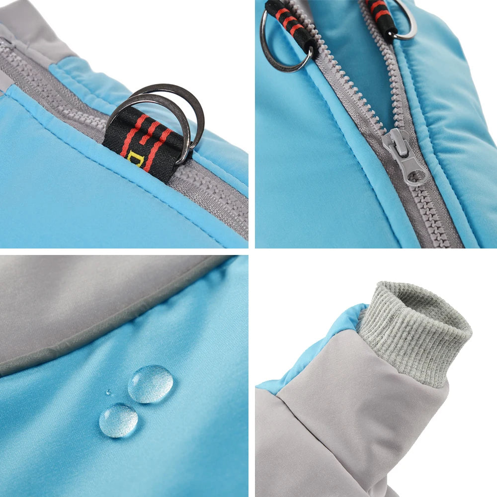 Pet Small Dog Winter Warm Clothes With D-ring Thick Fleece Lining Waterproof Windproof Jacket Puppy Chihuahua Solid Costume Coat