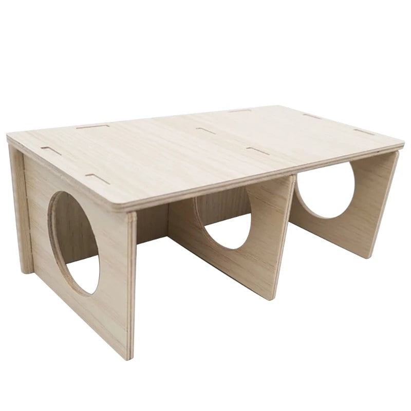 Hamster House Wood Hideout Chamber Natural Wood Nest Habitat for Gerbils Hamsters Natural Materials Guinea-Pigs