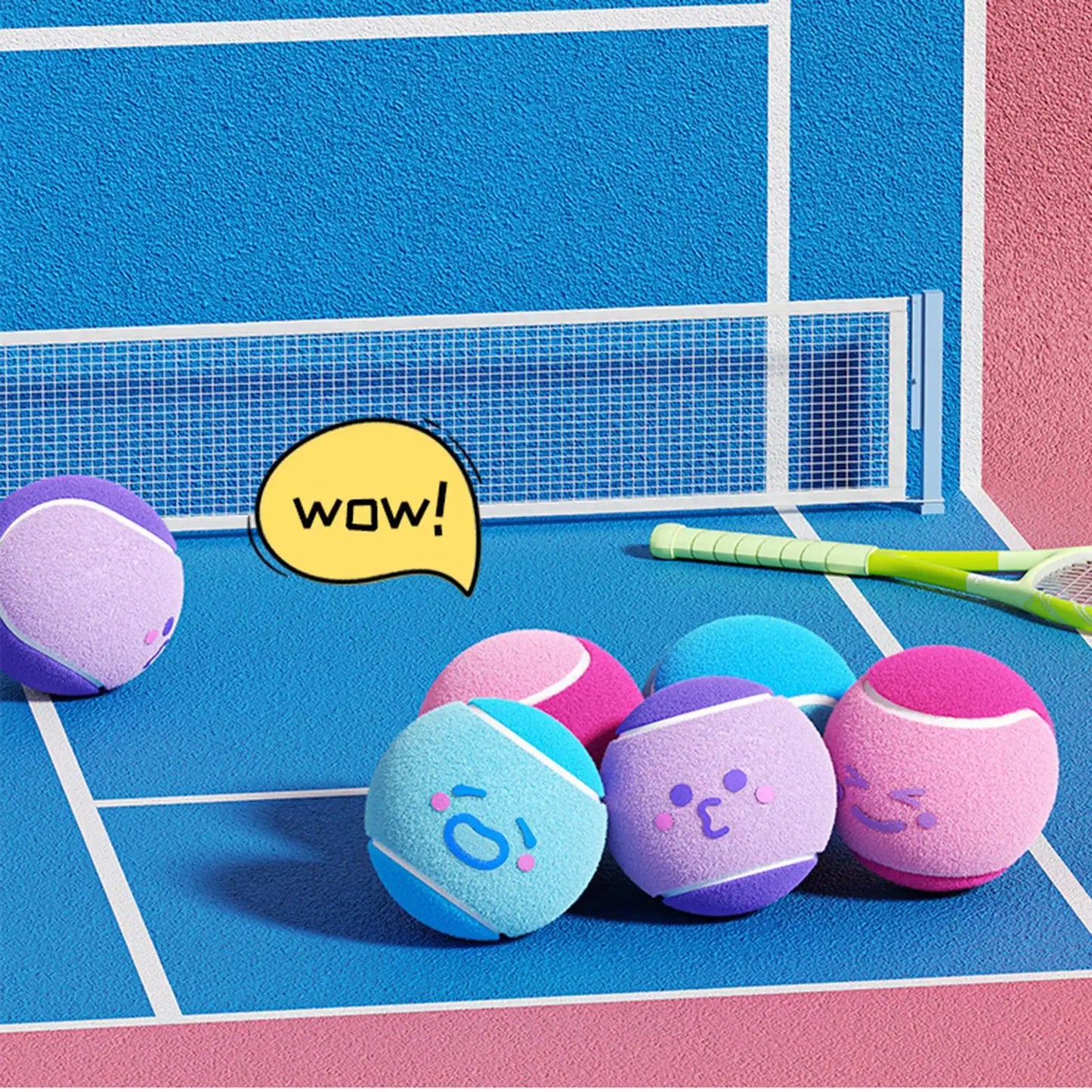 Tennis Balls for Dogs 6 Pieces Small Pet Exercise Fetch Toys Squeaky Dog Balls for Puppy Playful Outdoor Backyard Park Garden