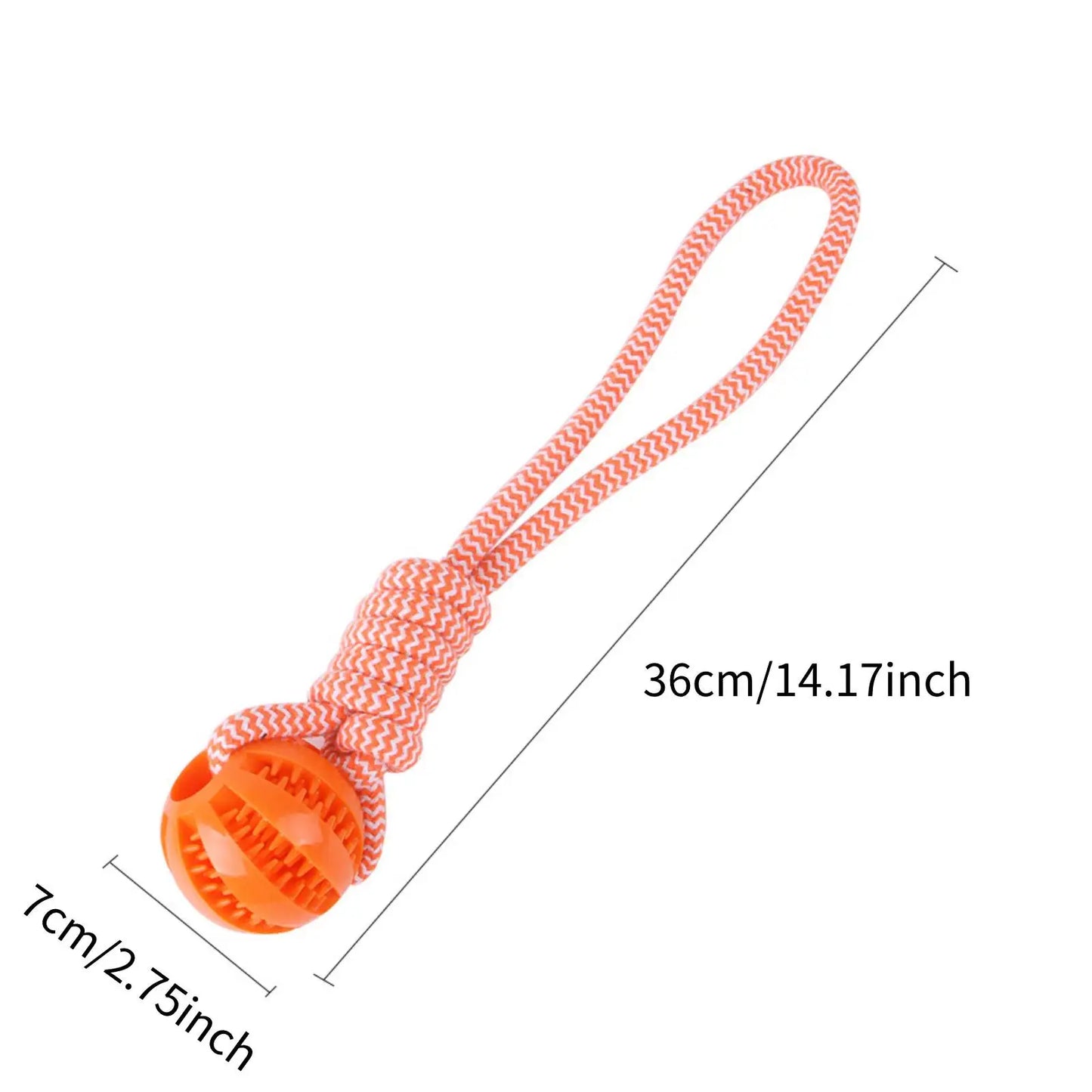 Pet Toy for Dogs, Durable Cotton Rope Hand-Held Treat-Dispensing Ball, Teeth-Cleaning and Training Interactive Puzzle Toy Ball