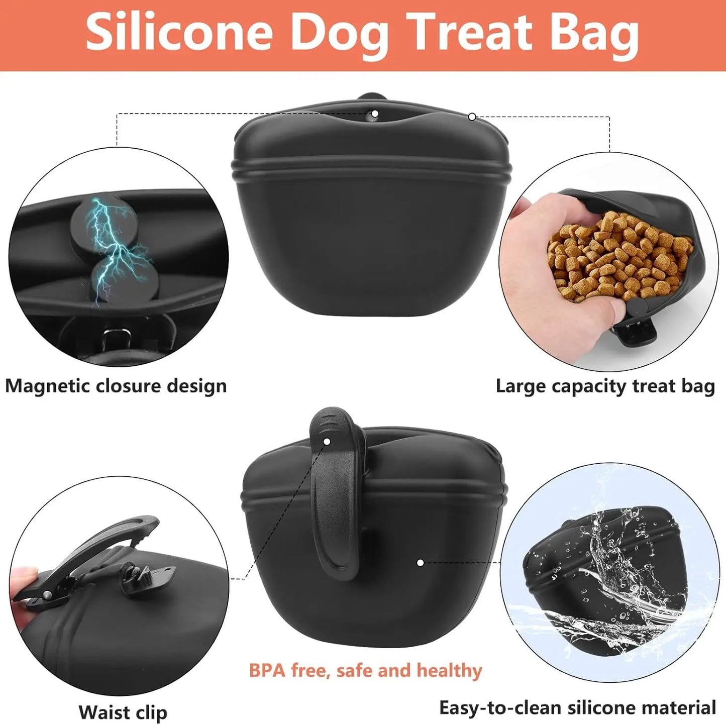Dog Training Kit: Treat Pouch, Clickers, Silent Whistle, 2‑in‑1, Guide, Poop Bags