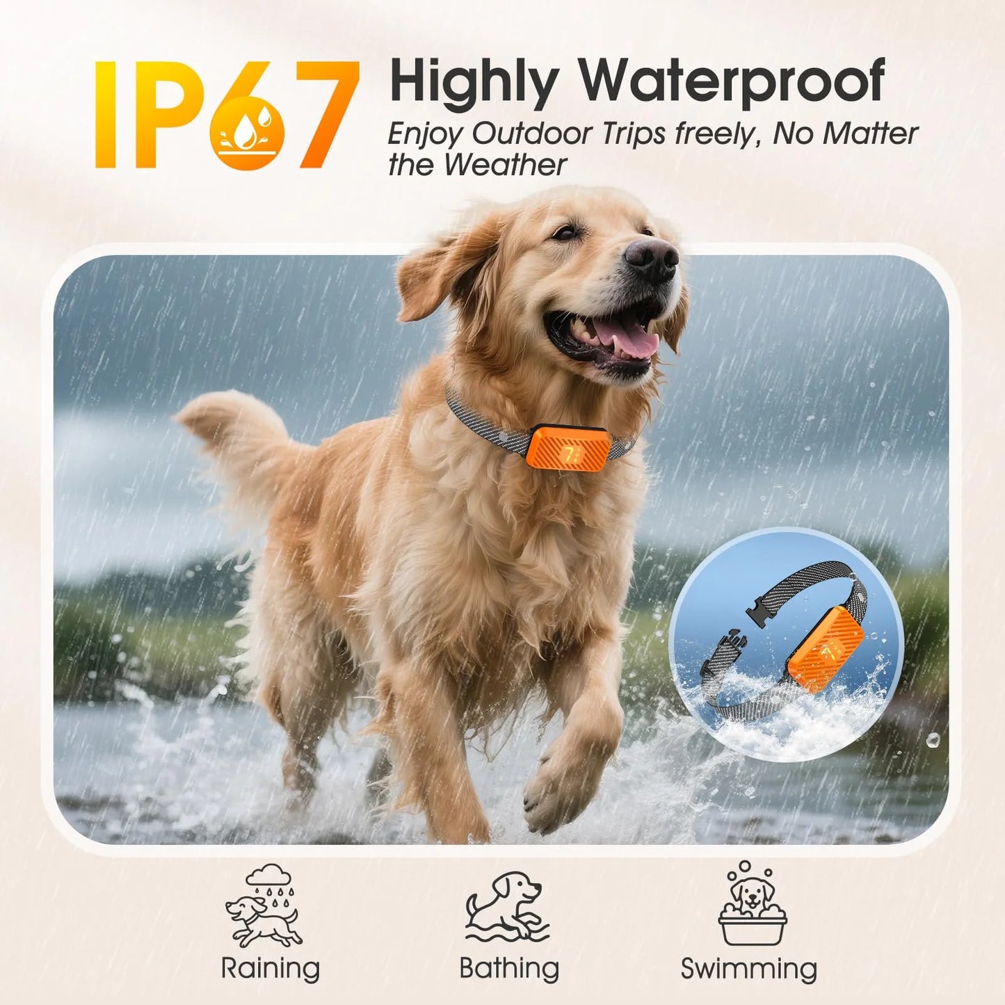 Dog Bark Collar for Large Medium Small Dogs, Effective No-Bark Collar, Smart Barking Collar, Rechargeable Bark Collar