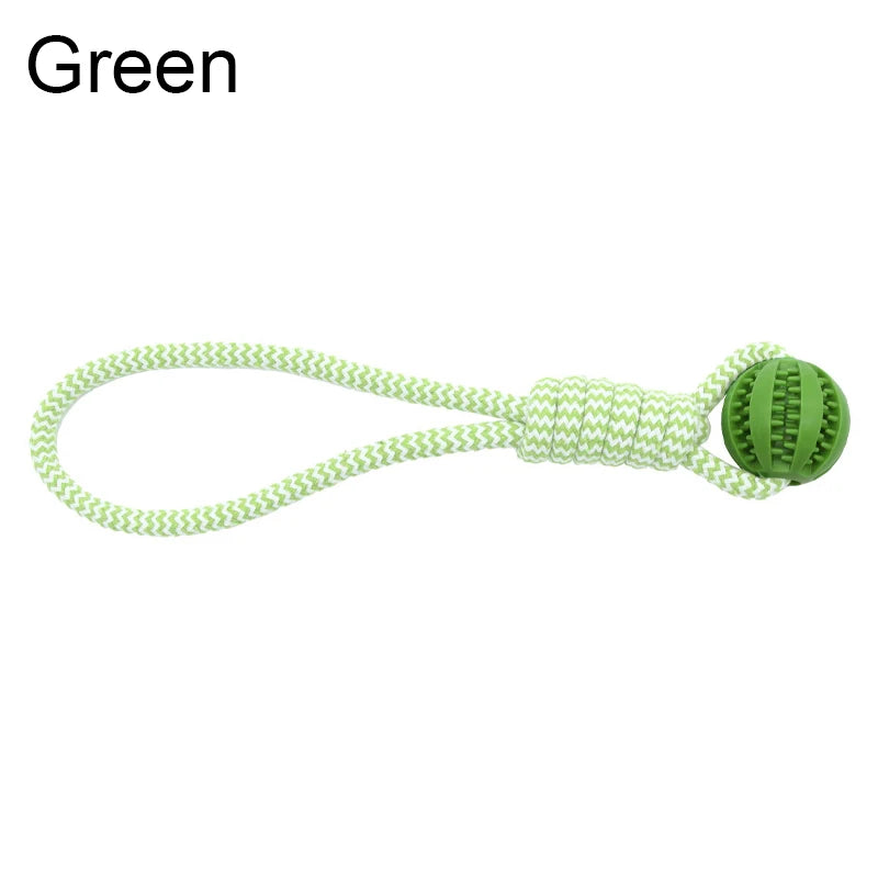 Pet Toy for Dogs, Durable Cotton Rope Hand-Held Treat-Dispensing Ball, Teeth-Cleaning and Training Interactive Puzzle Toy Ball