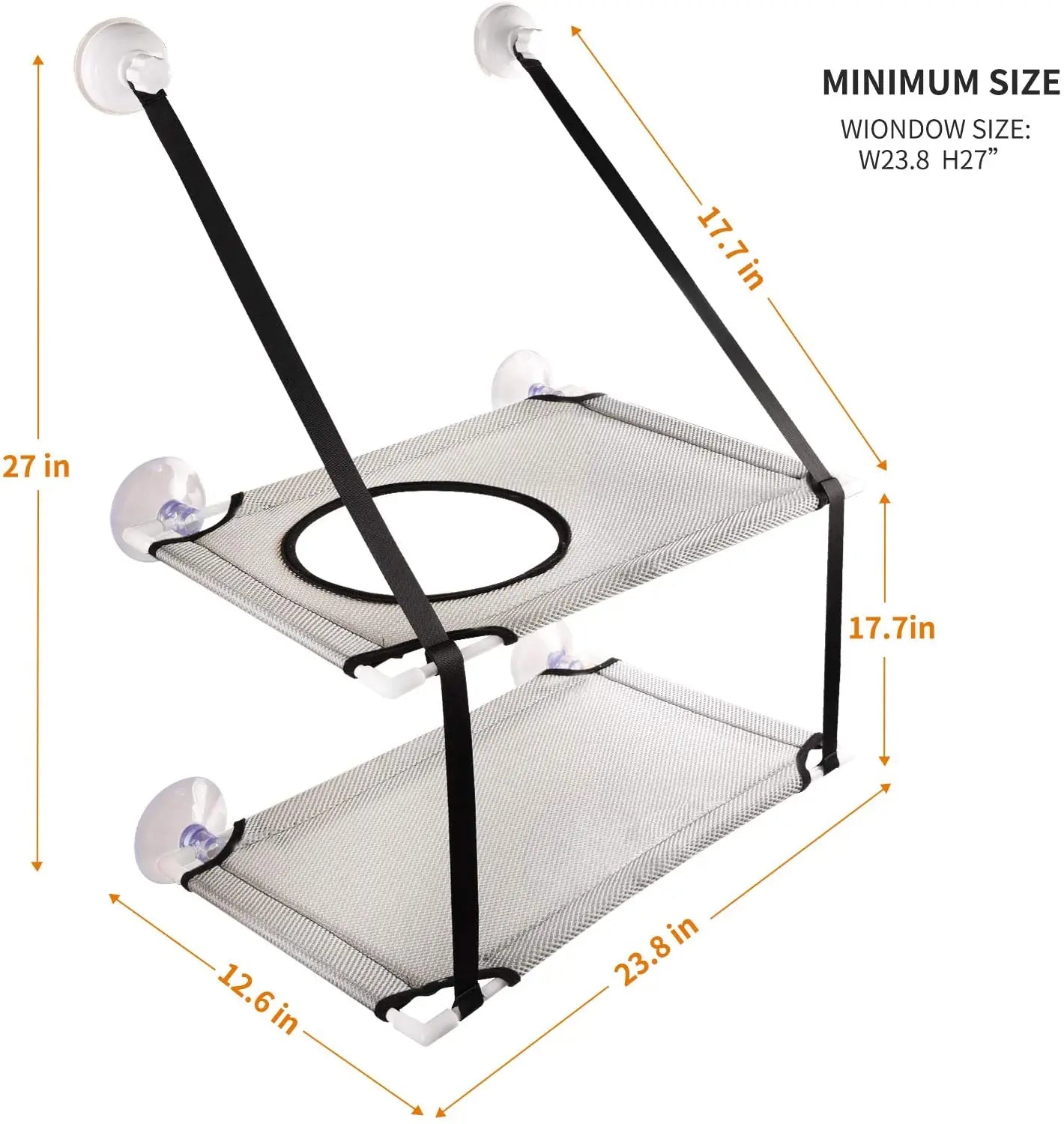 Cat Bed Hanging Window Double-Layer Pet Hammock Sunny Window Seat Kitten Nest Durable Bed for Cats Bearing 25 KG Cat Accessories