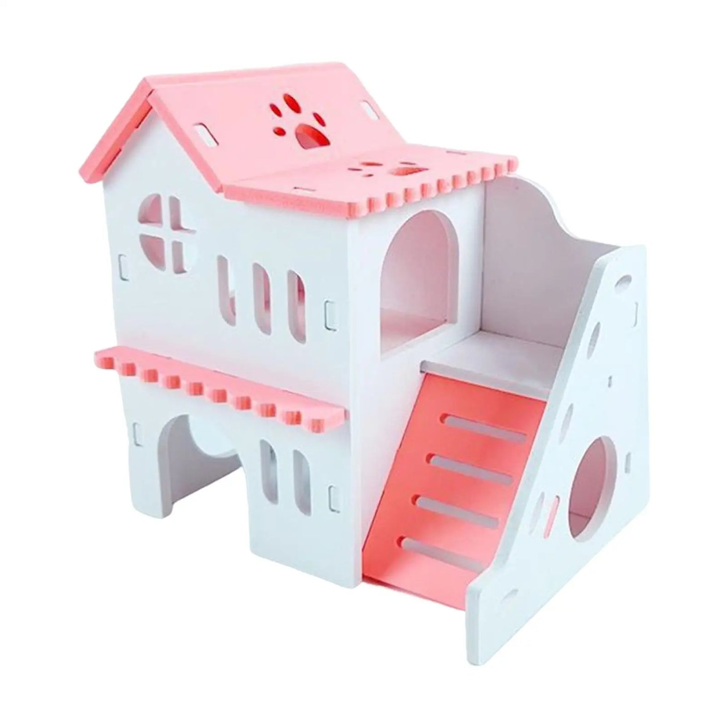 Hamster House Two Layers Hut Playground Exploring Toys with Ladder Board Habitats Decor for Hedgehog Squirrel Chinchilla Rat