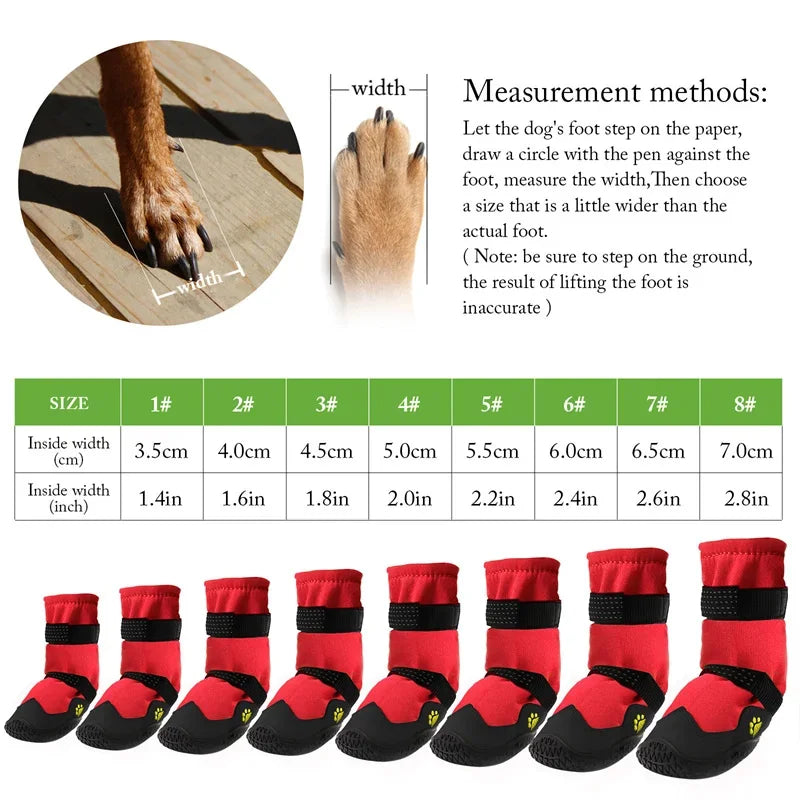 Outdoor Walking Big Dog Shoes Foot Protectors for Snow/ Rain Boots Non Slip Waterproof Winter Boots for Medium Extra Large Dogs