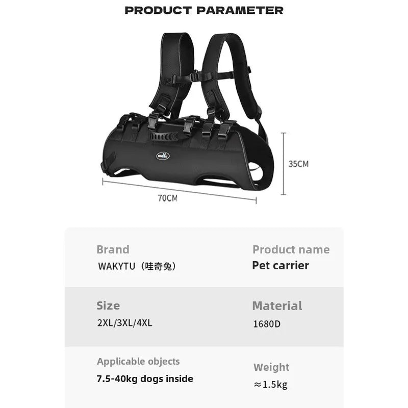 Out Cross-back Dog Harness Large Portable Breathable Pet Bag for Dogs Rescue Backpack Pet Products Waterproof Dirt Resistant