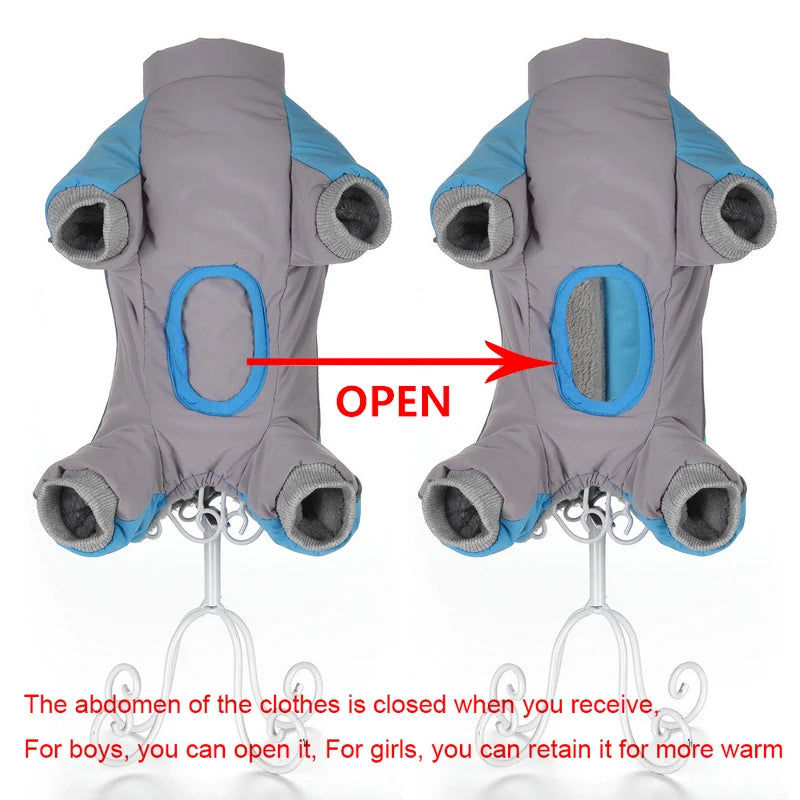 Pet Small Dog Winter Warm Clothes With D-ring Thick Fleece Lining Waterproof Windproof Jacket Puppy Chihuahua Solid Costume Coat