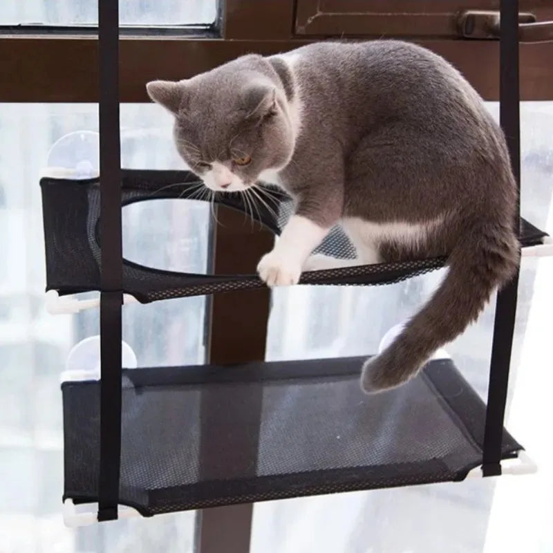 Pet Cat Hammock Aerial Hanging Cat Bed Kitten Sunny Seat Hanging Mount Beds Cats House Sunny Window Seat Nest Pet Accessories