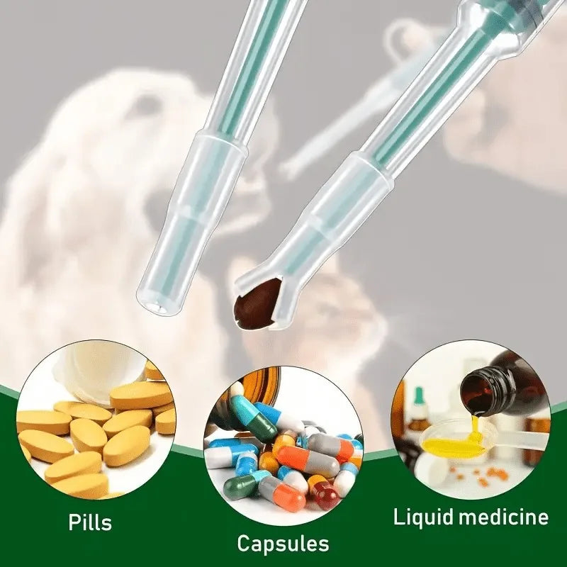 Pet Pill Dispenser Suitable for Cats Dogs Medicine Syringe Oral Tablet Feeder Simple Pet Pill Pusher Includes 2 Soft Tip Options