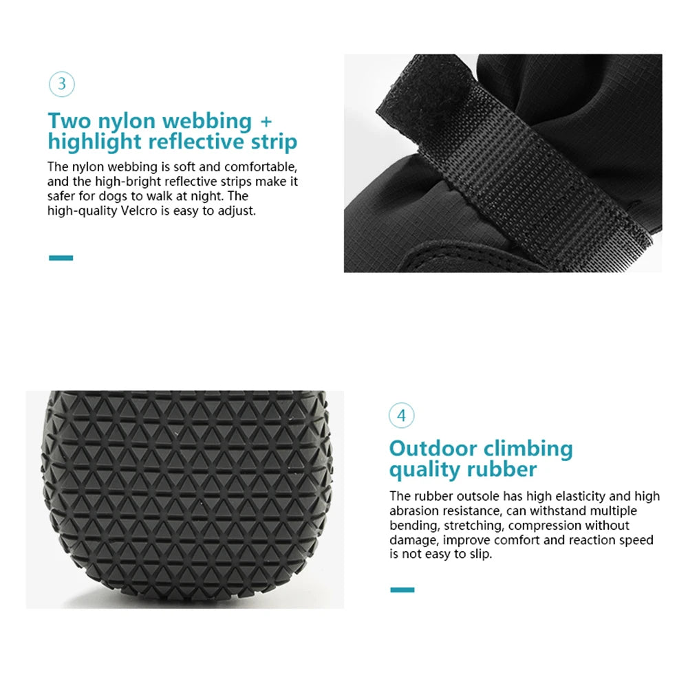 Dog Boots for Large Dogs Waterproof Medium-Sized Dogs Shoes Non-Slip Paw Protector Booties for Hot Pavement Winter Snowy Days