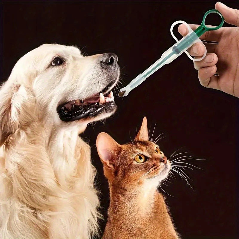 Pet Pill Dispenser Suitable for Cats Dogs Medicine Syringe Oral Tablet Feeder Simple Pet Pill Pusher Includes 2 Soft Tip Options