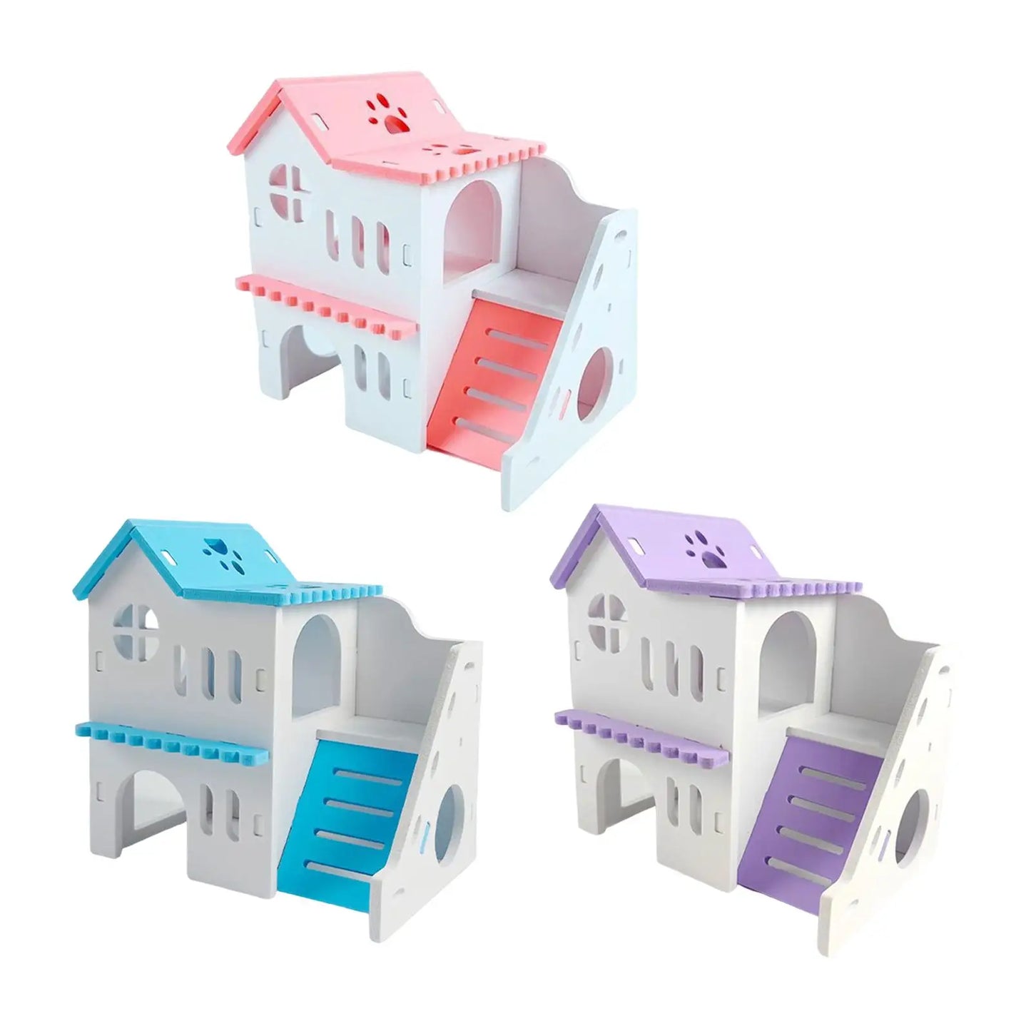 Hamster House Two Layers Hut Playground Exploring Toys with Ladder Board Habitats Decor for Hedgehog Squirrel Chinchilla Rat
