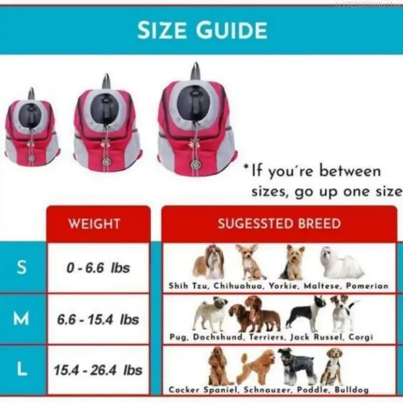 Dog Backpack New Double Shoulder Portable Travel Backpack Outdoor Pet Dog Carrier Bag Pet Dog Front Bag Mesh Backpack