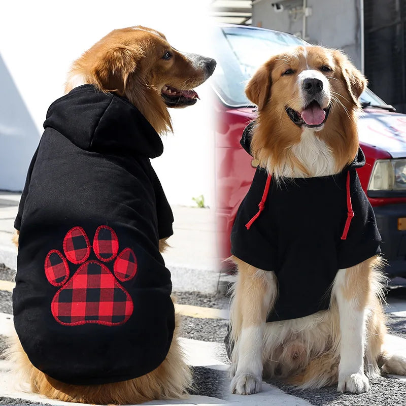 Winter Warm Pet Dog Clothes for Large Dogs Fashion Puppy Sweaters Cute Print Cat Hoodies Soft Pet Kitten Outfits Bulldog Clothes