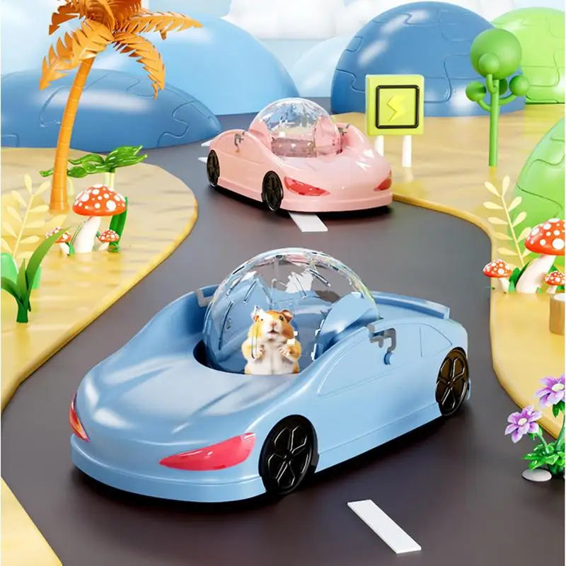 Hamster Running Ball Car Toy Small Pet Toy Funny Creative Small Pet Running Ball Exercise Wheel for Hamsters Ferret Small Animal