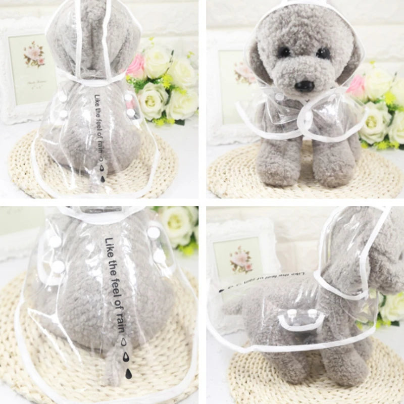 During the rainy season, dogs go out in transparent raincoats; Hooded waterproof jacket made of soft PVC material, dog raincoat
