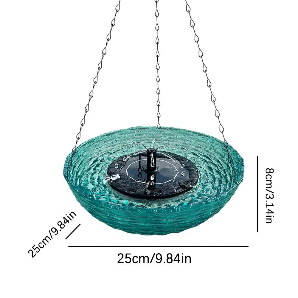 Outdoor Bird Bath Hangable Bird Bath Fountains Solar Hummingbird Fountain Bath Bubbler Balcony Bird Bath Bowl For Terrace