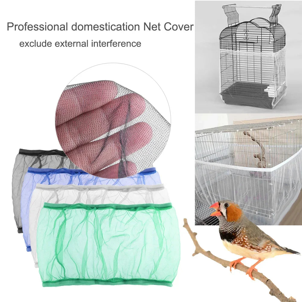 Mesh Bird Cage Cover Nylon Dustproof Birdcage Parrot Cage Net Pet Accessories Airy Mesh Parrot Bird Cage Net s/m/l