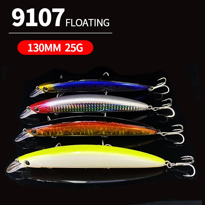 26g 130mm Floating Minnow Fishing Lures Long Cast Wobblers Artificial Hard Baits Trolling Saltwater Bass Trout Lures Equipment