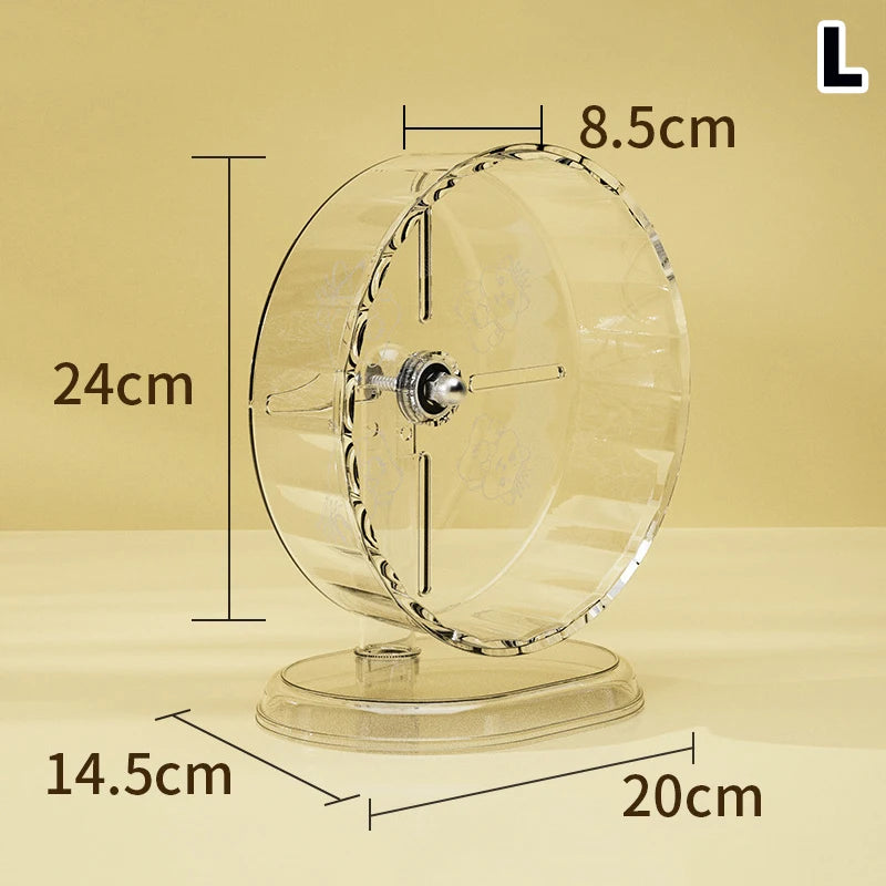 Hamster Cage Wheel Exercise Acrylic Transparent Non Slip Easy Clean with Stand for Small Pets