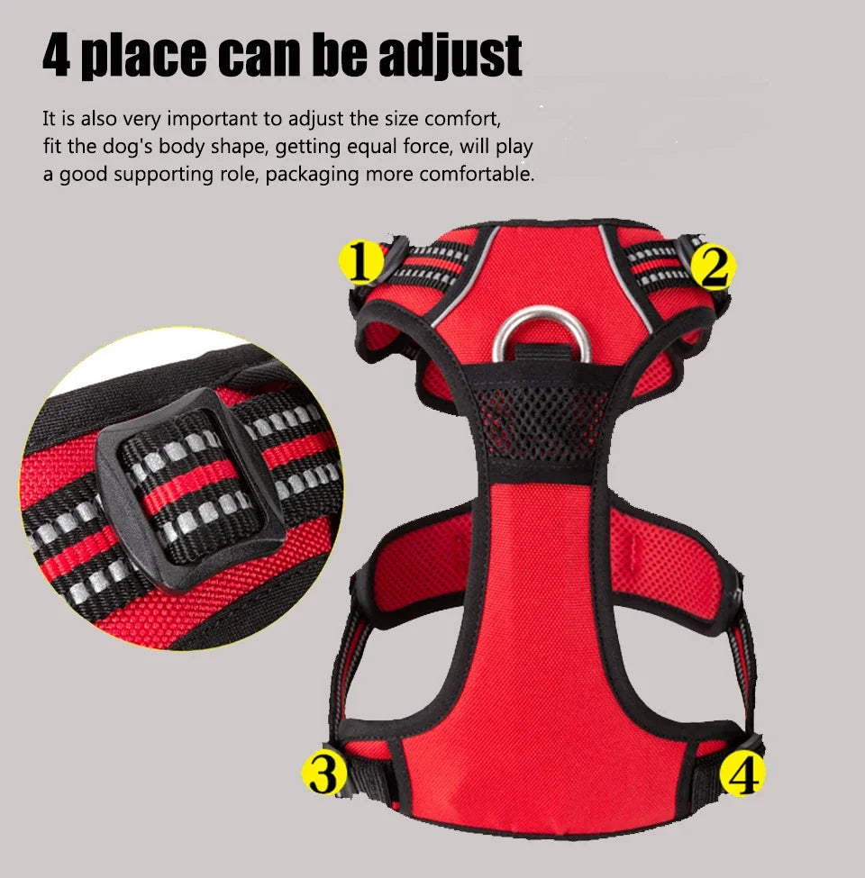 Truelove Pet Reflective Nylon Dog Harness  No Pull Vest Soft Adjustable Medium And Large Dog Undershirt Walking Running TLH56512